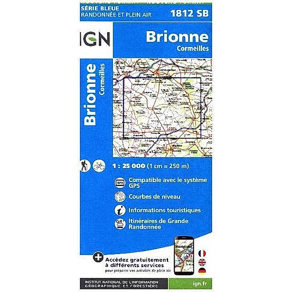 IGN topographische Karte 1:25T Série Bleue / 1812SB / IGN Karte, Serie Bleue Brionne Cormeilles