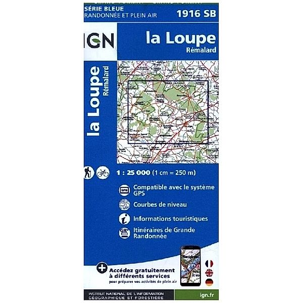 IGN topographische Karte 1:25T Série Bleue / 1916SB / 1916SB La Loupe Rémalard