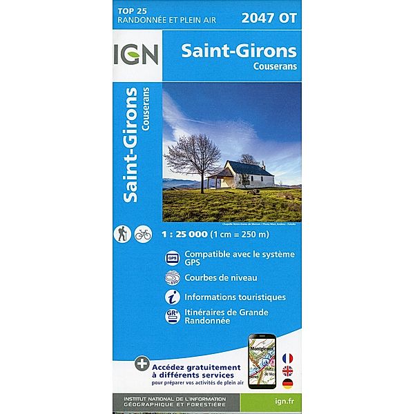 IGN topographische Karte 1:25T Série Bleue / 2047OT / IGN Karte, Carte de randonnée (et plein air) Saint-Girons.Couserans