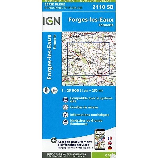 IGN topographische Karte 1:25T Série Bleue / 2110SB / 2110SB Forges-les-Eaux-Formerie