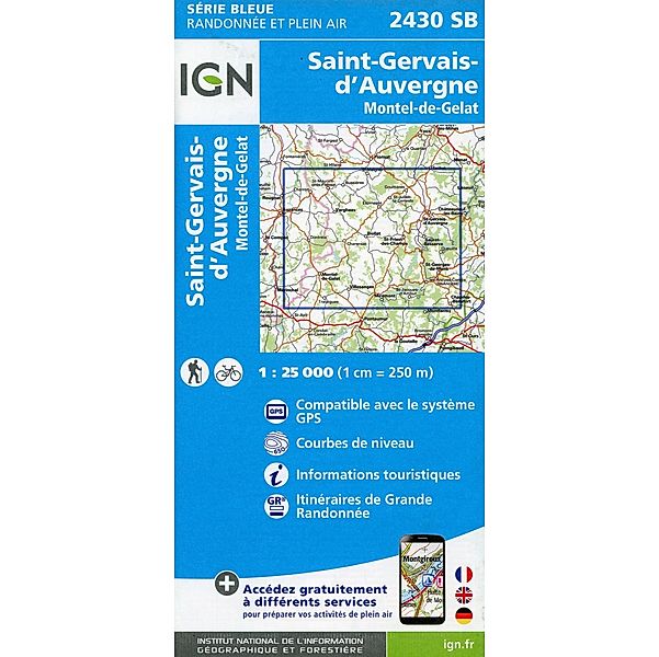 IGN topographische Karte 1:25T Série Bleue / 2430SB / 2430SB St.Gervais