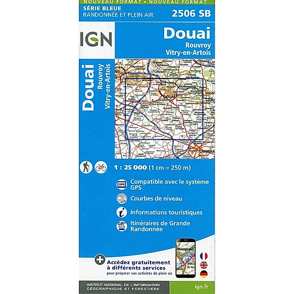 IGN topographische Karte 1:25T Série Bleue / 2506SB / 2506SB Douai.Rouvroy.Vitry-en-Artois