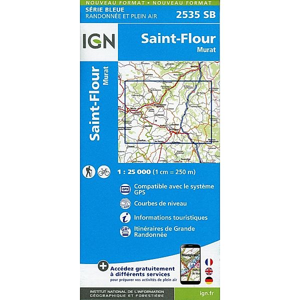 IGN topographische Karte 1:25T Série Bleue / 2535SB / 2535SB Saint-Flour.Murat