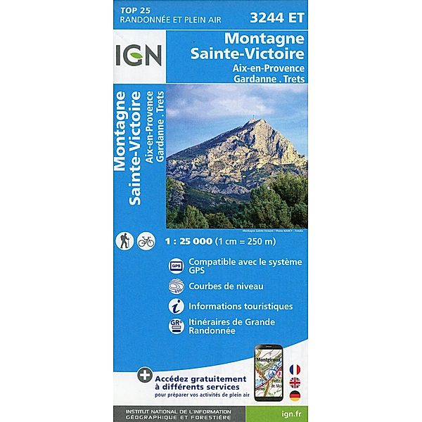 IGN topographische Karte 1:25T Série Bleue / 3244ET / 3244ET Montagne Victoire