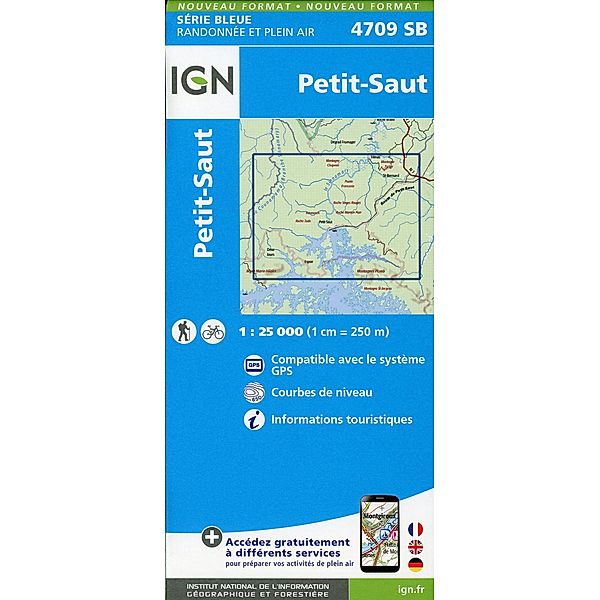 IGN topographische Karte 1:25T Série Bleue / 4709SB Petit-Saut