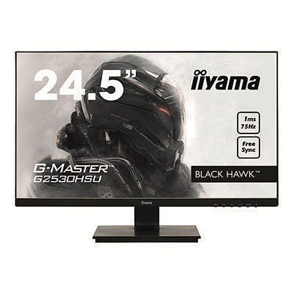 IIYAMA 62,2cm WIDE LCD G-Master Black Hawk 1920x1080 TN LED Bl USB-Hub 2xOut FreeSync ACR Speakers DP/HDMI/VGA 1ms Black Tuner