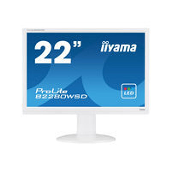 IIYAMA  ProLite B2280WSD 55,88cm 22 Zoll 5ms DVI-D VGA 250 cd/m  Lautsprecher weiss