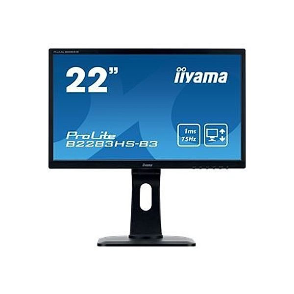 IIYAMA ProLite B2283HS-B3 54,7cm 21,5Zoll 16:9 FHD LED backlit monitor 1 ms 250cdm  12 Mio:1 HDMI VGA DisplayPort