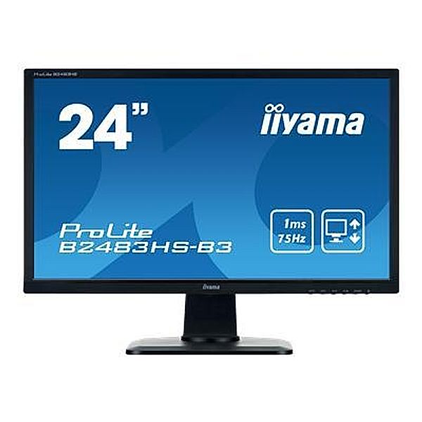 IIYAMA ProLite B2483HS-B3 61cm 24Zoll FHD LED-Monitor 1ms 12000000:1 16:9 250cd/m  VGA HDMI VESA