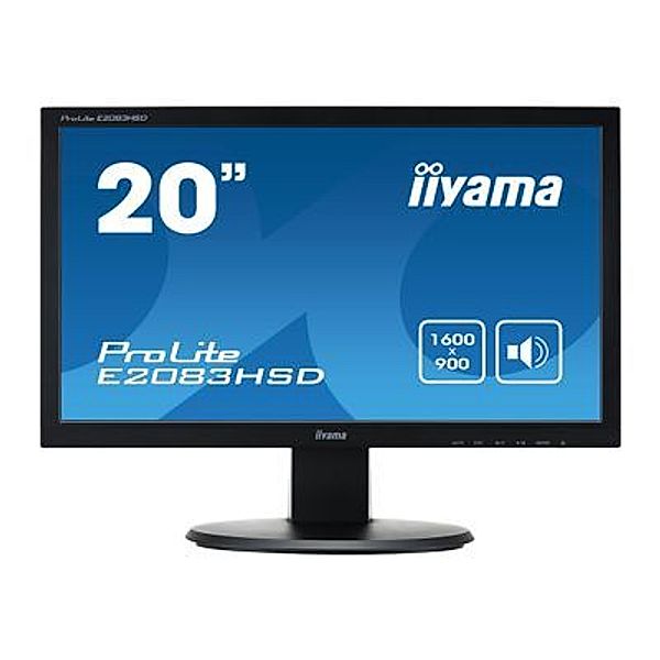 IIYAMA ProLite E2083HSD-B1 49,9cm 19,5Zoll LED 1600 x 1900 5ms VGA DVI 250cm/m  Lautsprecher schwarz