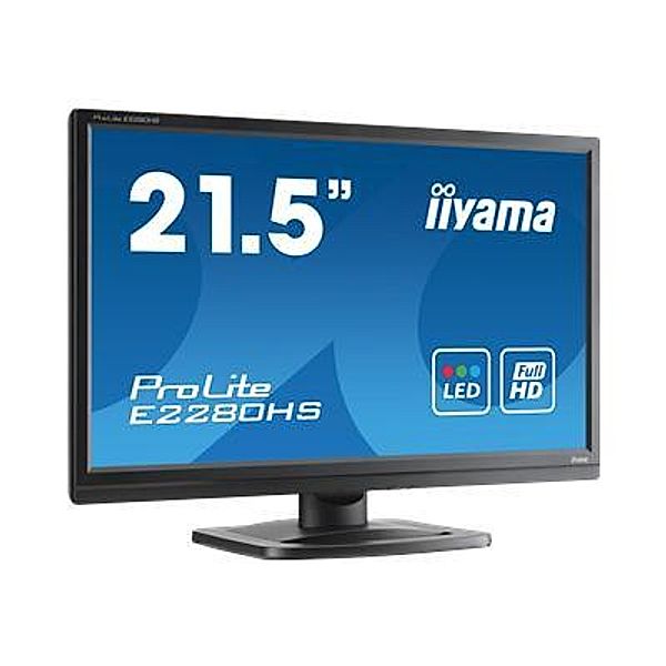IIYAMA ProLite E2280HS 54,7cm 21,5 Zoll FullHD LED 5ms VGA HDMI DVI 250cd/m  Lautsprecher Schwarz