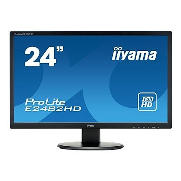 IIYAMA ProLite E2482HD-B1 61cm 24Zoll TN LED-Backlit Full HD 1080p 5ms 250cd/m  VGA DVI schwarz