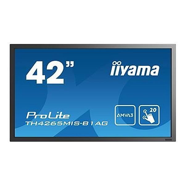 IIYAMA ProLite TH4265MIS-B1AG 106,7cm 42Zoll 20 Punkt Multitouch Infrarot 1920x1080 AMVA3 LED VGA DVI 3xHDMI RJ45 2xUSB antiglare