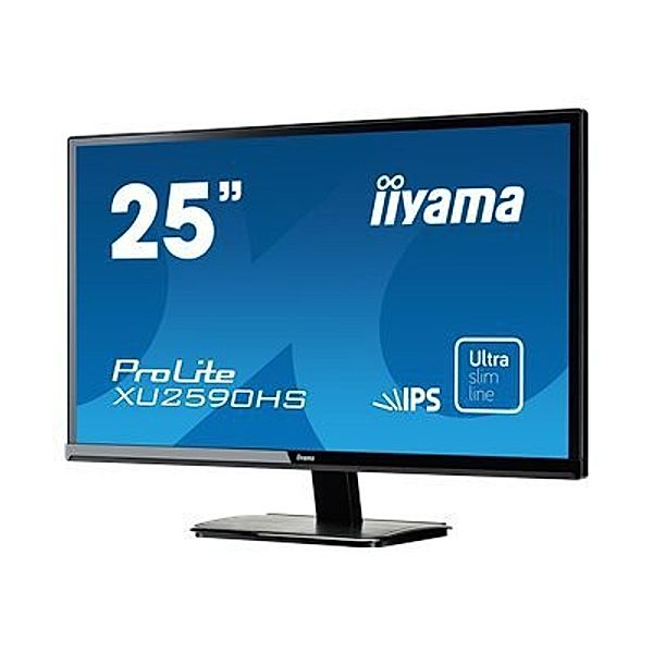 IIYAMA ProLite XU2590HS-B1 63,5cm 25Zoll AH-IPS LED-Backlit Full HD 1080p VGA DVI HDMI 5ms 250cd/m  speaker schwarz