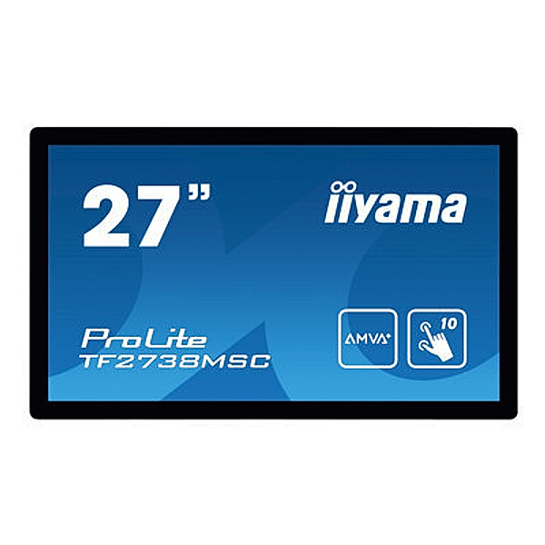 IIYAMA TF2738MSC-B1 ProLite MON 27in AMVA LED 10-point Touch 1920x1080 5ms Speakers VGA DVI