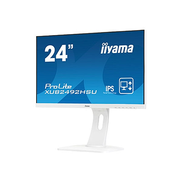 IIYAMA XUB2492HSU-W1 60.96CM 24Zoll WHITE ULTRA SLIM LINE FHD 1920x1080 ETE IPS-panel VGA HDMI TCO