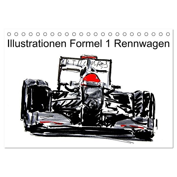 Illustrationen Formel 1 Rennwagen (Tischkalender 2025 DIN A5 quer), CALVENDO Monatskalender, Calvendo, Gerhard Kraus