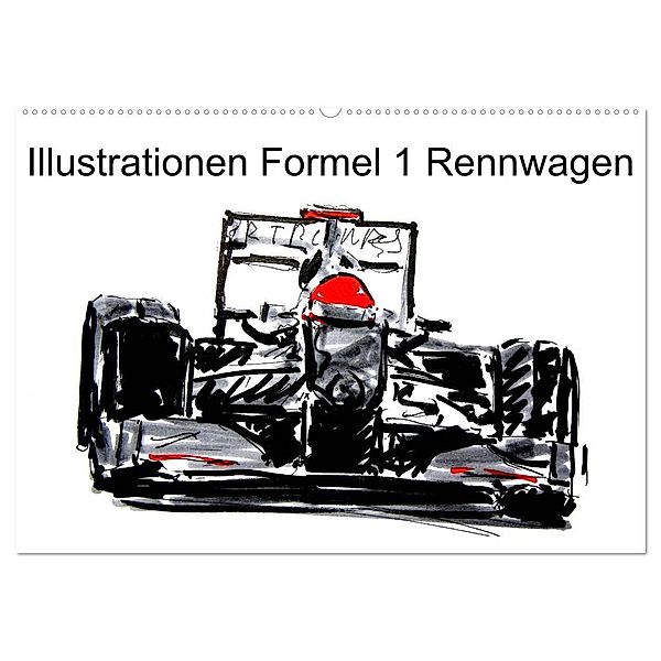 Illustrationen Formel 1 Rennwagen (Wandkalender 2024 DIN A2 quer), CALVENDO Monatskalender, Gerhard Kraus