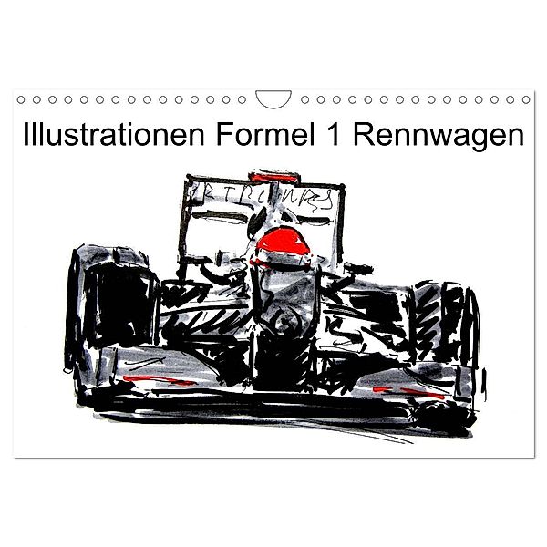 Illustrationen Formel 1 Rennwagen (Wandkalender 2024 DIN A4 quer), CALVENDO Monatskalender, Gerhard Kraus