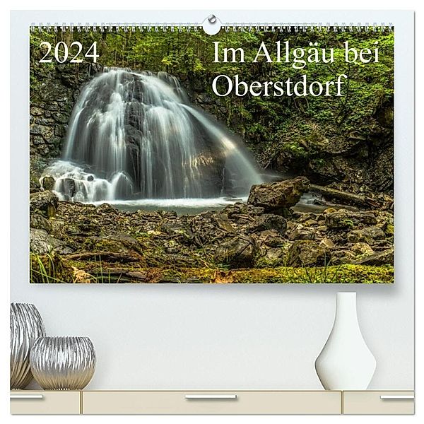 Im Allgäu bei Oberstdorf (hochwertiger Premium Wandkalender 2024 DIN A2 quer), Kunstdruck in Hochglanz, Michael Wenk