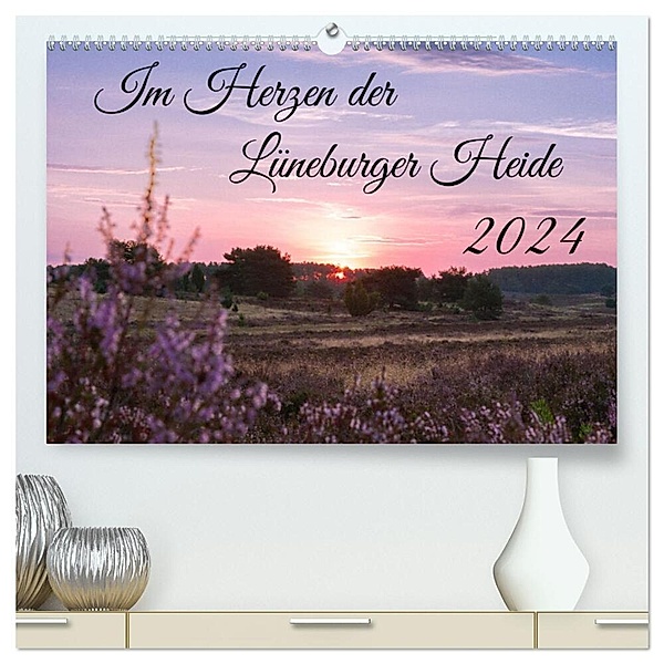 Im Herzen der Lüneburger Heide (hochwertiger Premium Wandkalender 2024 DIN A2 quer), Kunstdruck in Hochglanz, Sandra Lorenzen-Müller