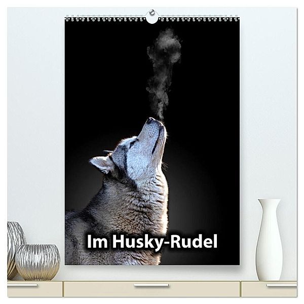 Im Husky-Rudel (hochwertiger Premium Wandkalender 2024 DIN A2 hoch), Kunstdruck in Hochglanz, Sophie Luther