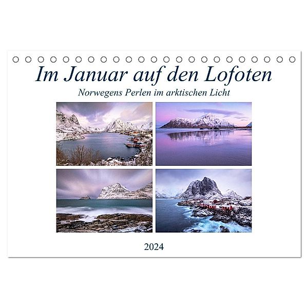 Im Januar auf den Lofoten (Tischkalender 2024 DIN A5 quer), CALVENDO Monatskalender, Joachim Hasche