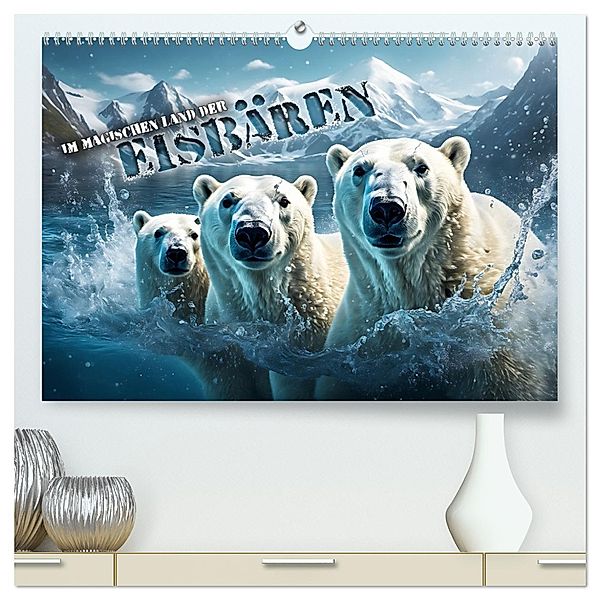 Im magischen Land der Eisbären (hochwertiger Premium Wandkalender 2024 DIN A2 quer), Kunstdruck in Hochglanz, Renate Utz