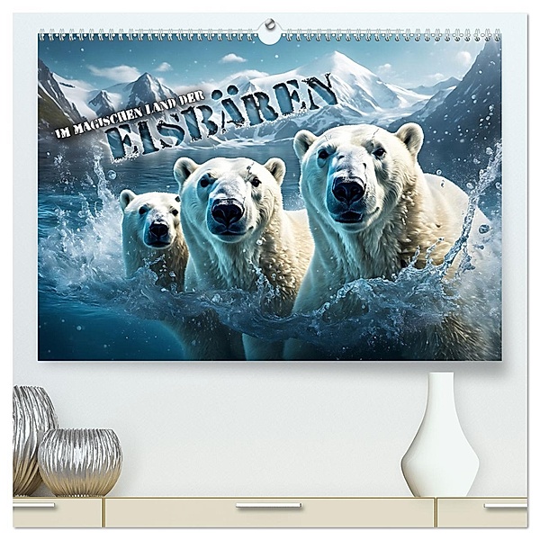 Im magischen Land der Eisbären (hochwertiger Premium Wandkalender 2025 DIN A2 quer), Kunstdruck in Hochglanz, Calvendo, Renate Utz