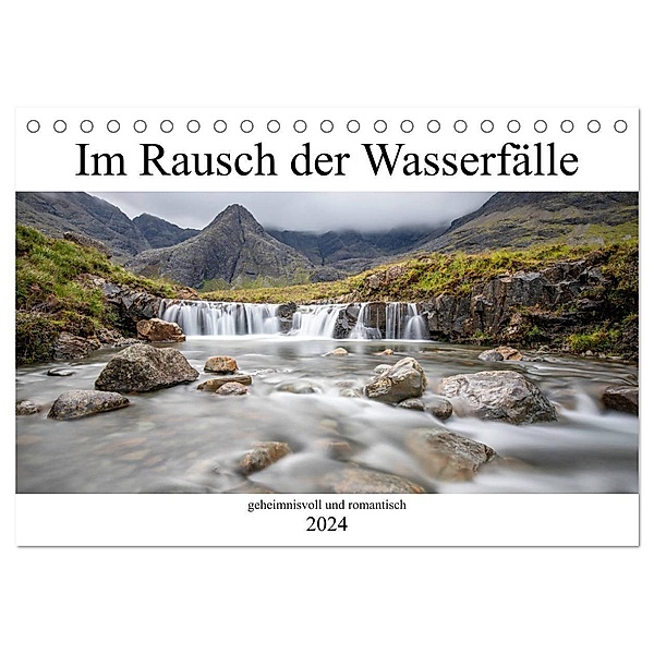 Im Rausch der Wasserfälle - geheimnisvoll und romantisch (Tischkalender 2024 DIN A5 quer), CALVENDO Monatskalender, Akrema-Photography