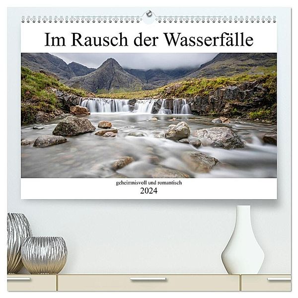 Im Rausch der Wasserfälle - geheimnisvoll und romantisch (hochwertiger Premium Wandkalender 2024 DIN A2 quer), Kunstdruck in Hochglanz, Akrema-Photography