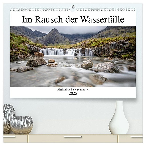 Im Rausch der Wasserfälle - geheimnisvoll und romantisch (hochwertiger Premium Wandkalender 2025 DIN A2 quer), Kunstdruck in Hochglanz, Calvendo, Akrema-Photography
