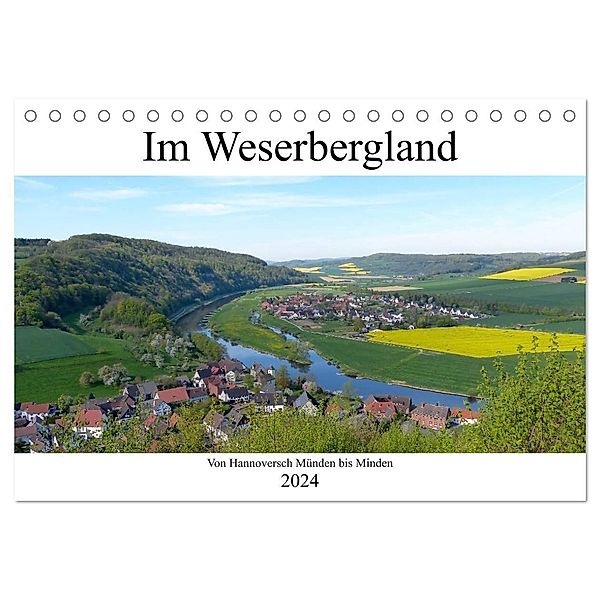 Im Weserbergland - Von Hannoversch Münden bis Minden (Tischkalender 2024 DIN A5 quer), CALVENDO Monatskalender, Happyroger