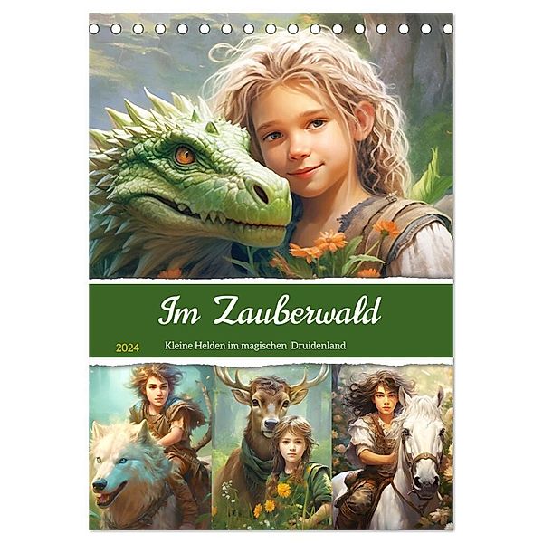 Im Zauberwald. Kleine Helden im magischen Druidenland (Tischkalender 2024 DIN A5 hoch), CALVENDO Monatskalender, Rose Hurley