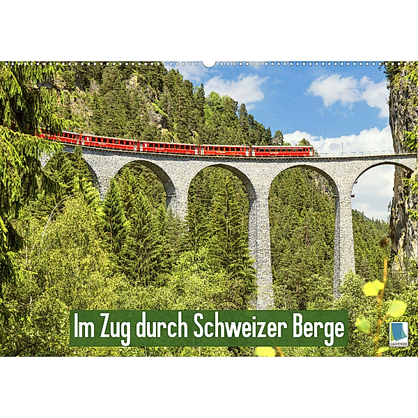 Im Zug durch Schweizer Berge (Wandkalender 2023 DIN A2 quer), Calvendo