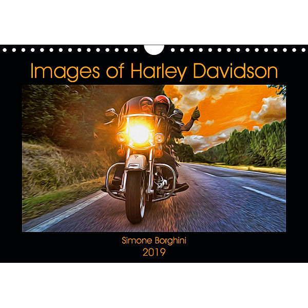 Images of Harley Davidson (Wall Calendar 2019 DIN A4 Landscape), Simone Borghini