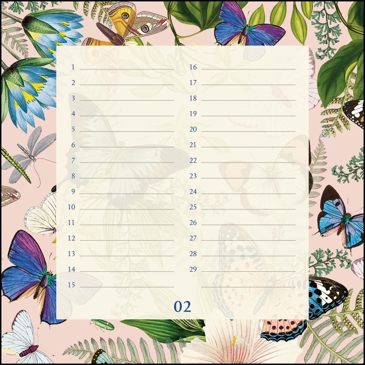 Immerwährender Geburtstagskalender floral - Archive by Portico Designs -  Quadrat-Format 24 x 24 cm - Kalender bestellen