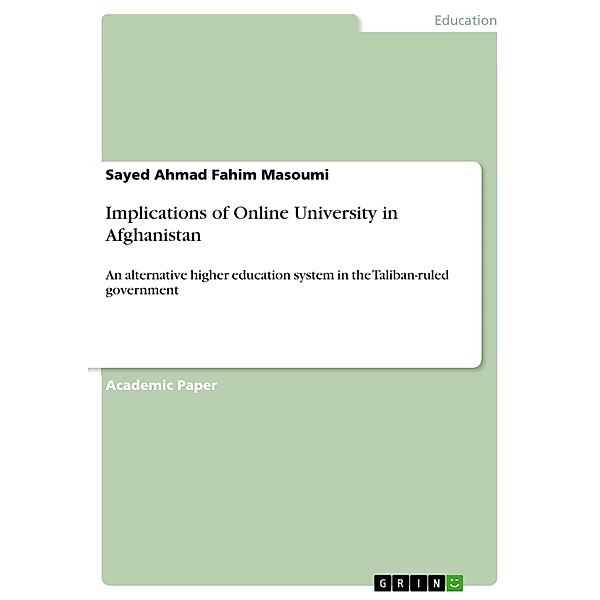 Implications of Online University in Afghanistan, Sayed Ahmad Fahim Masoumi