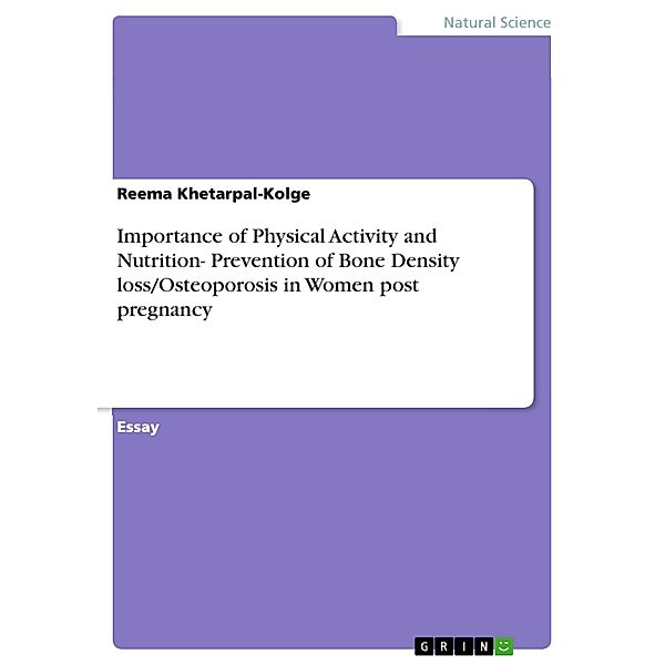 Importance of Physical Activity and Nutrition- Prevention of Bone Density loss/Osteoporosis in Women post pregnancy, Reema Khetarpal-Kolge