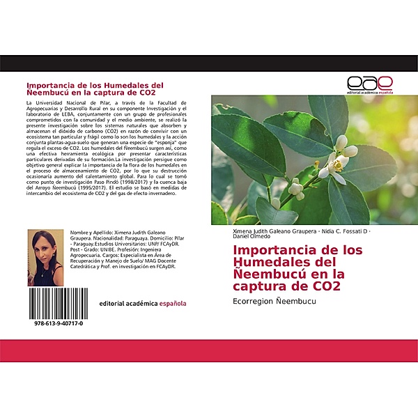 Importancia de los Humedales del Ñeembucú en la captura de CO2, Ximena Judith Galeano Graupera, Nidia C. Fossati D, Daniel Olmedo