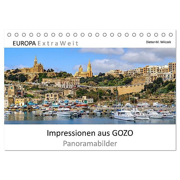 Impressionen aus GOZO - Panoramabilder (Tischkalender 2024 DIN A5 quer), CALVENDO Monatskalender, Dieter Wilczek