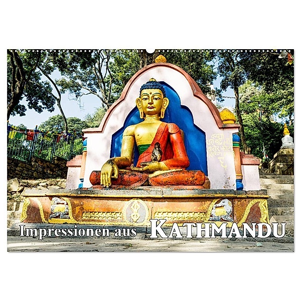 Impressionen aus Kathmandu (Wandkalender 2024 DIN A2 quer), CALVENDO Monatskalender, Frank Baumert