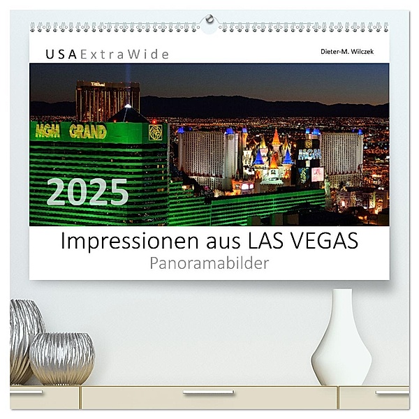 Impressionen aus LAS VEGAS (hochwertiger Premium Wandkalender 2025 DIN A2 quer), Kunstdruck in Hochglanz, Calvendo, Dieter Wilczek