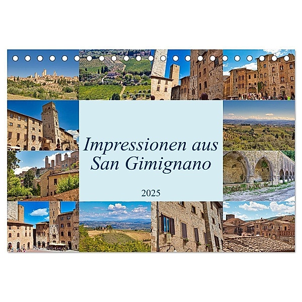 Impressionen aus San Gimignano (Tischkalender 2025 DIN A5 quer), CALVENDO Monatskalender, Calvendo, Jessica Meisenzahl