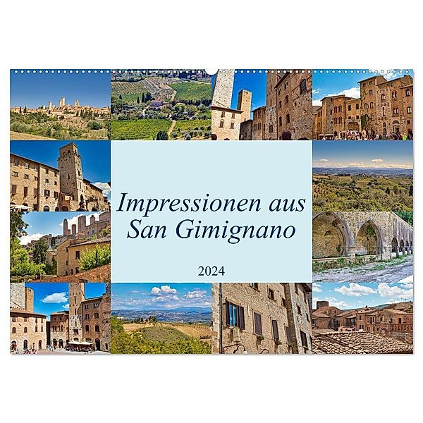 Impressionen aus San Gimignano (Wandkalender 2024 DIN A2 quer), CALVENDO Monatskalender, Jessica Meisenzahl