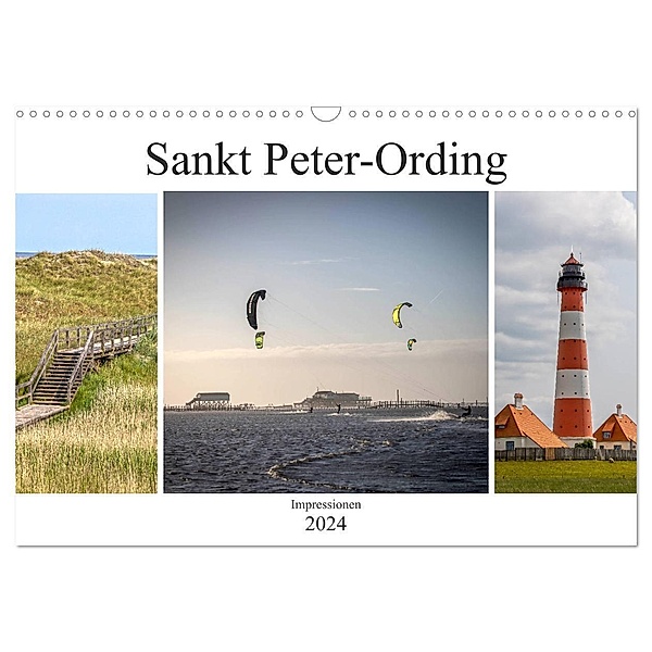 Impressionen aus Sankt Peter-Ording (Wandkalender 2024 DIN A3 quer), CALVENDO Monatskalender, Schnellewelten
