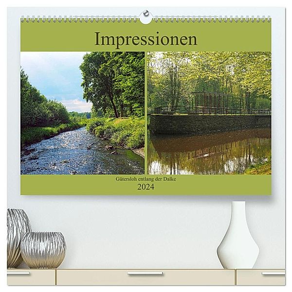 Impressionen - Gütersloh entlang der Dalke (hochwertiger Premium Wandkalender 2024 DIN A2 quer), Kunstdruck in Hochglanz, Beate Gube