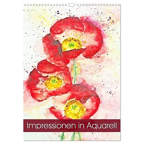 Impressionen in Aquarell (Wandkalender 2024 DIN A3 hoch), CALVENDO Monatskalender, Andrea Fettweis