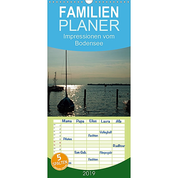 Impressionen vom Bodensee - Familienplaner hoch (Wandkalender 2019 , 21 cm x 45 cm, hoch)