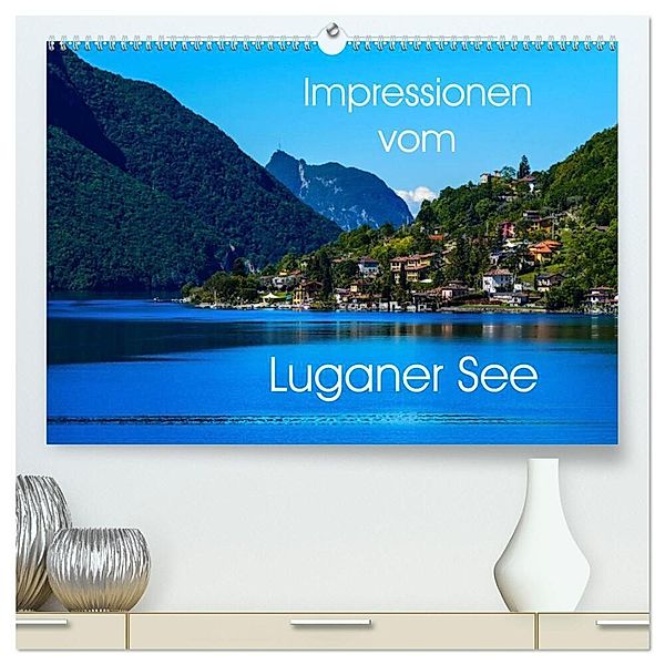 Impressionen vom Luganer See (hochwertiger Premium Wandkalender 2025 DIN A2 quer), Kunstdruck in Hochglanz, Calvendo, Gabi Hampe